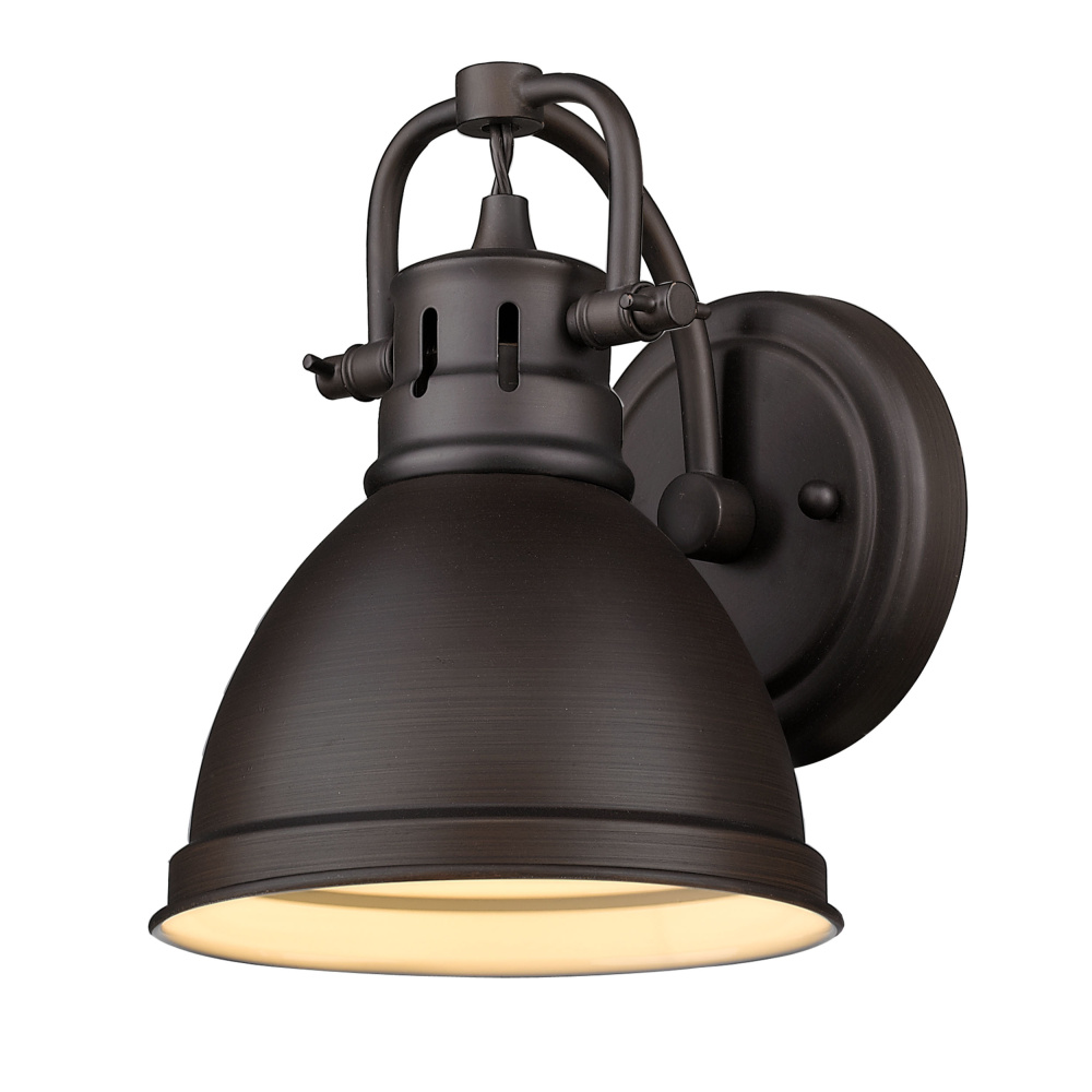 Yep by Golden Lighting Duncan 1-light Vanity in Rubbed Bronze and Rubbed Bronze shade